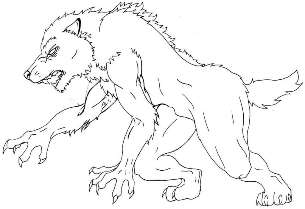 Desenho de Lobisomem para imprimir