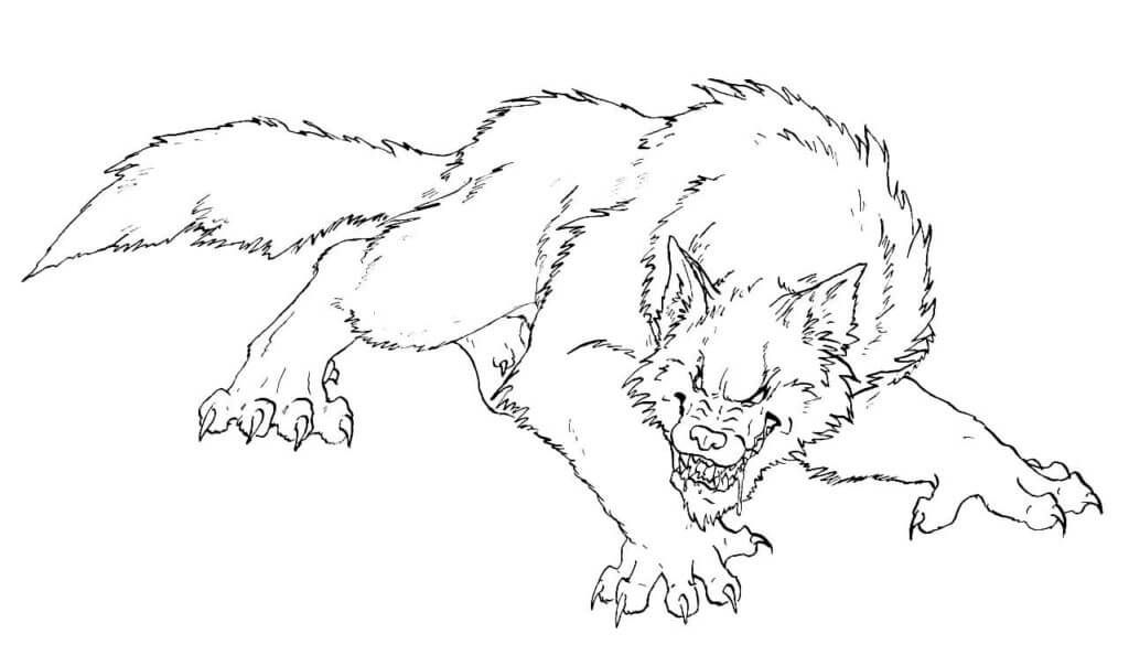 Desenho de Lobisomem para imprimir