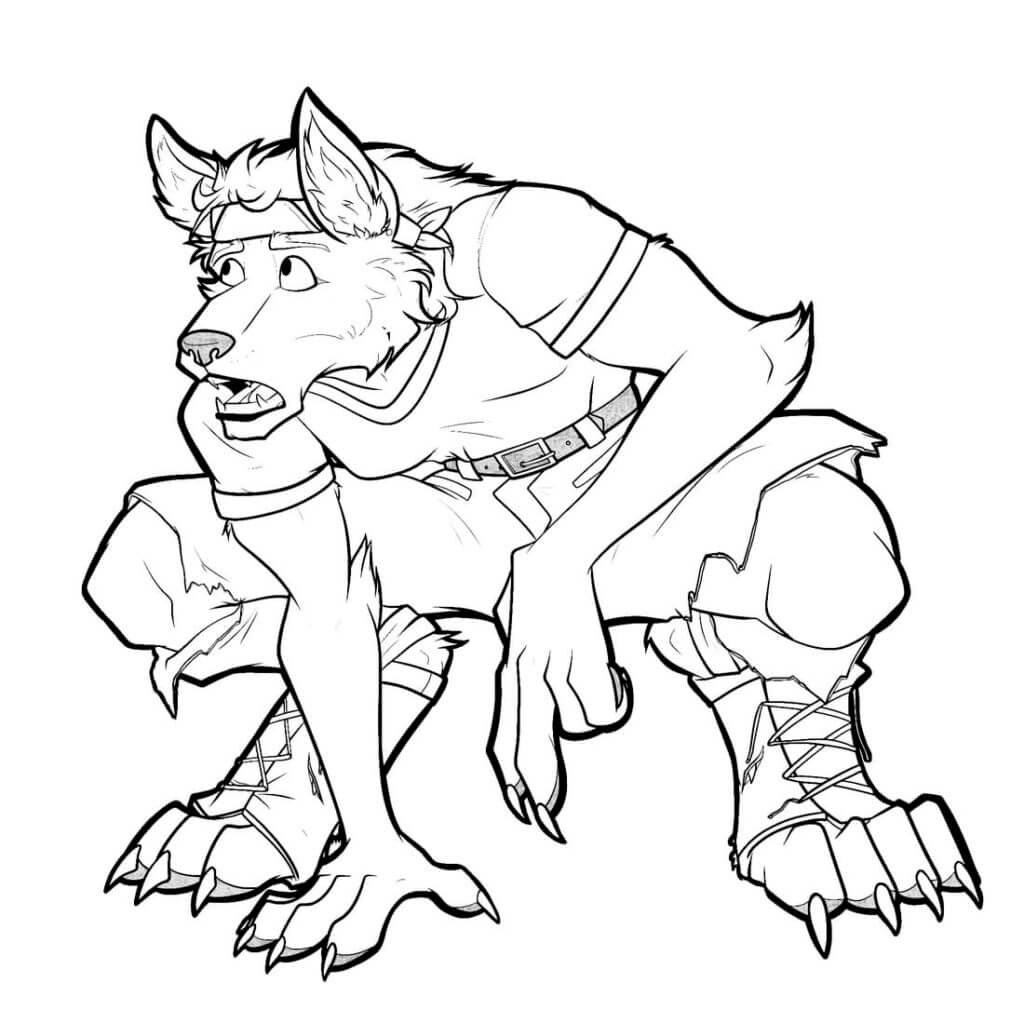 Desenho de Lobisomem para imprimir