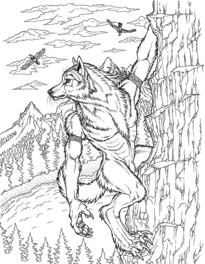 Desenho de Lobisomem para imprimir
