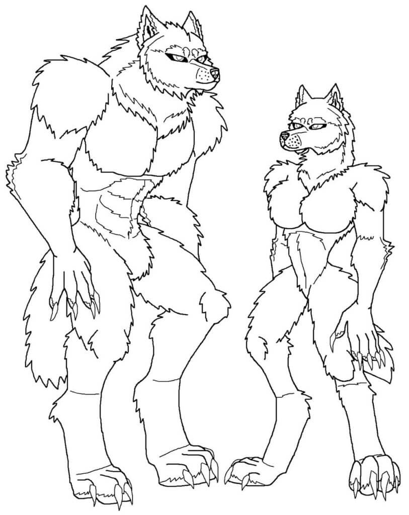 Desenho de Lobisomem para imprimir