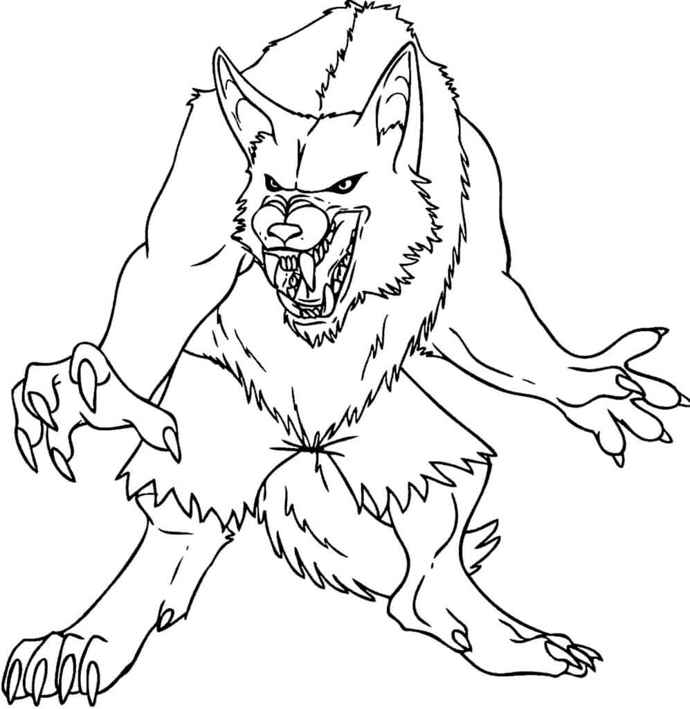 Desenho de Lobisomem para imprimir
