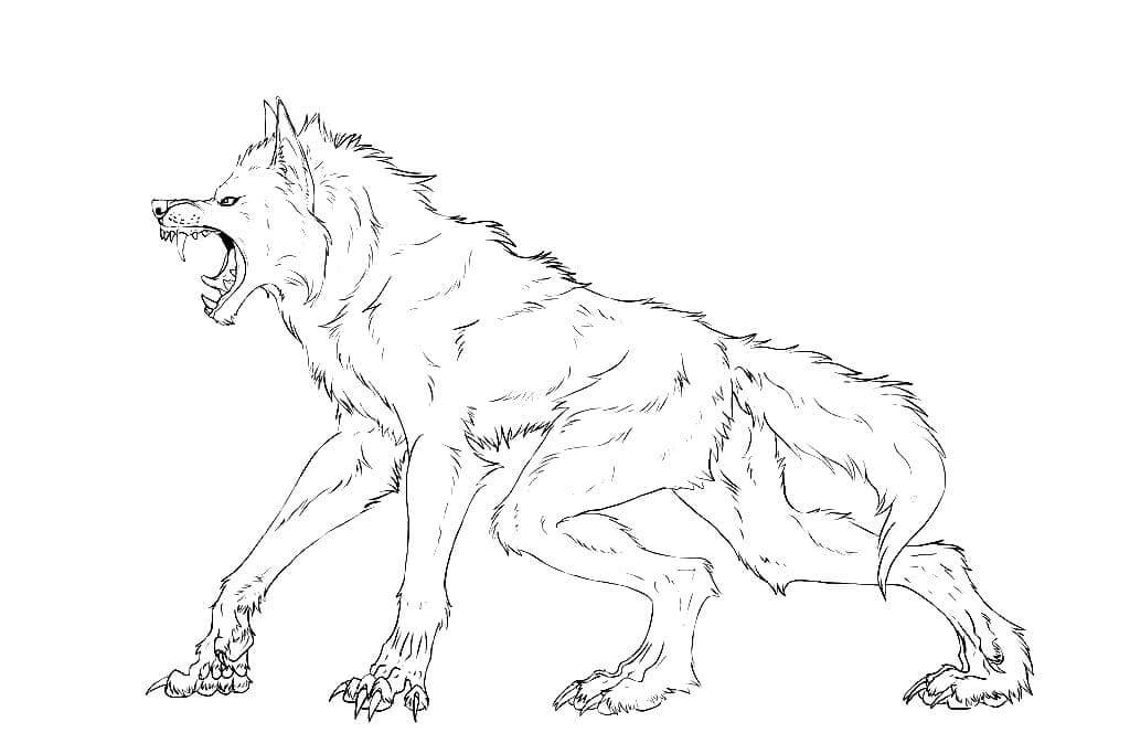Desenho de Lobisomem para imprimir
