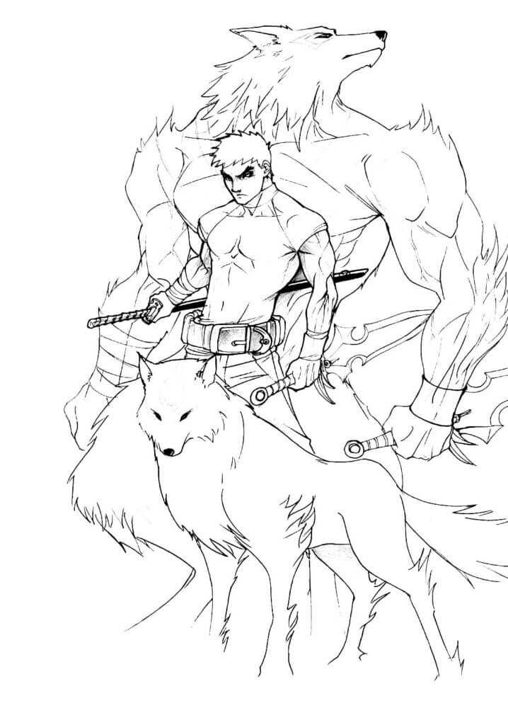 Desenho de Lobisomem para imprimir