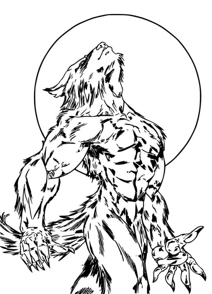 Desenho de Lobisomem para imprimir