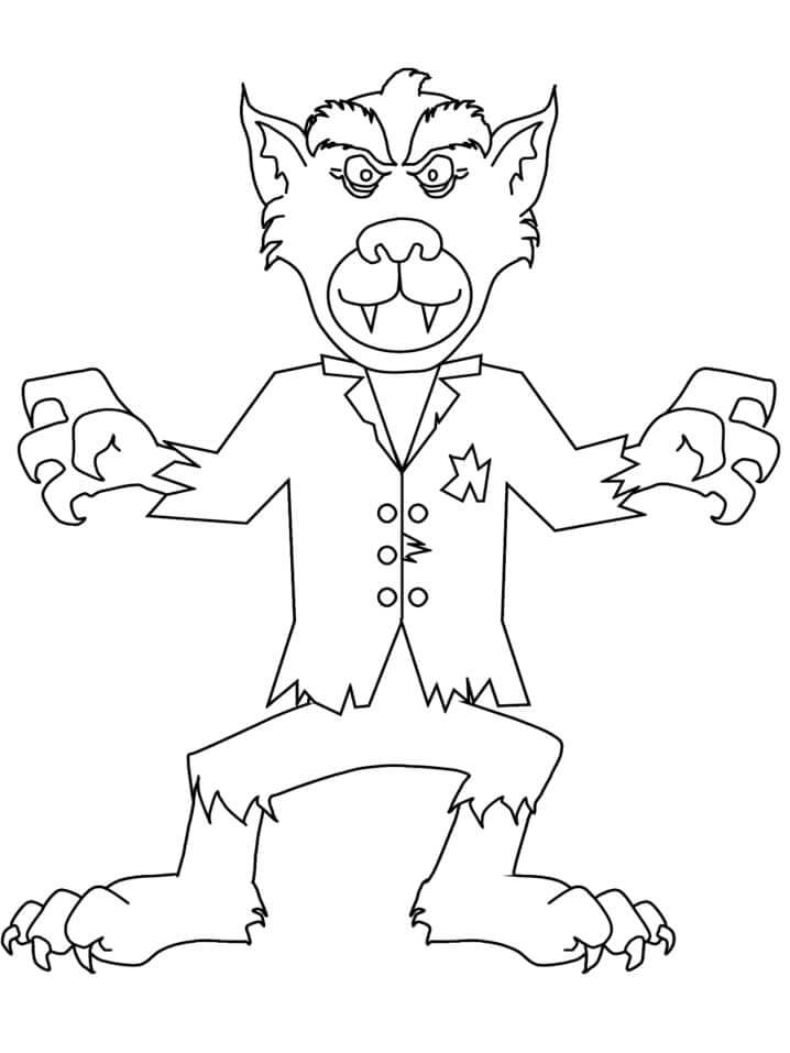 Desenho de Lobisomem para imprimir