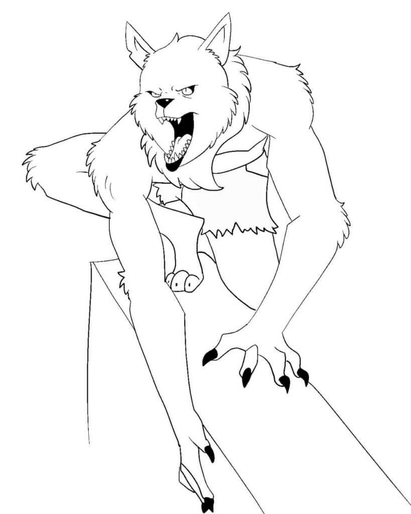 Desenho de Lobisomem para imprimir