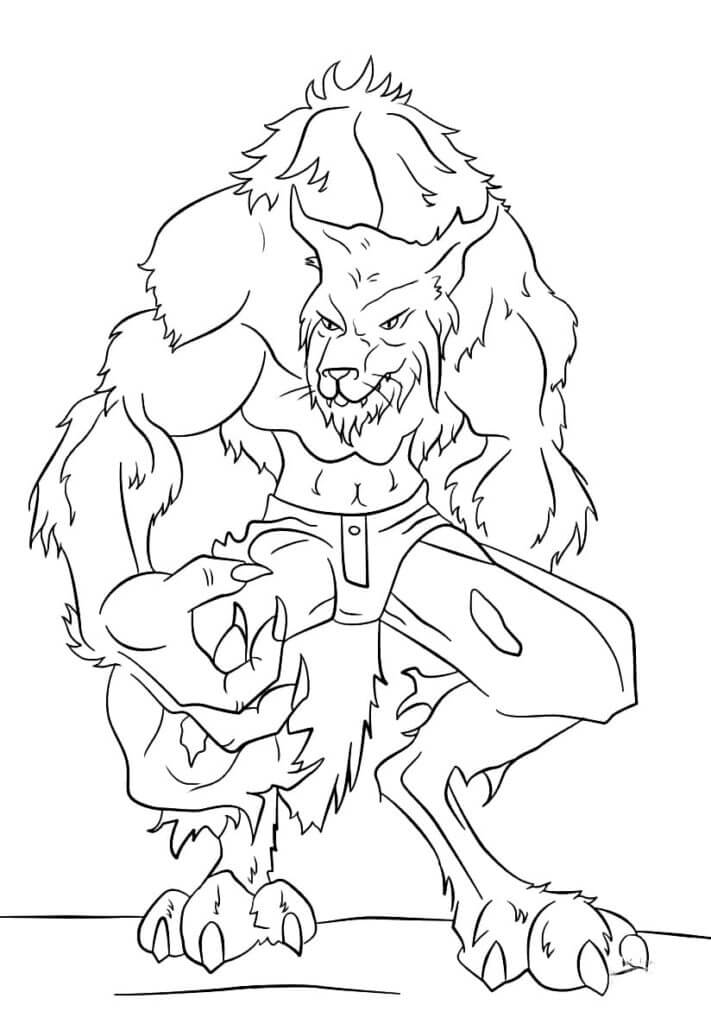 Desenho de Lobisomem para imprimir