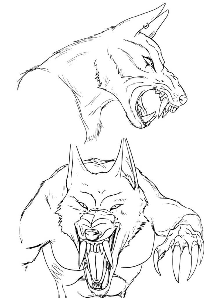 Desenho de Lobisomem para imprimir