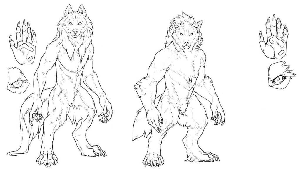Desenho de Lobisomem para imprimir