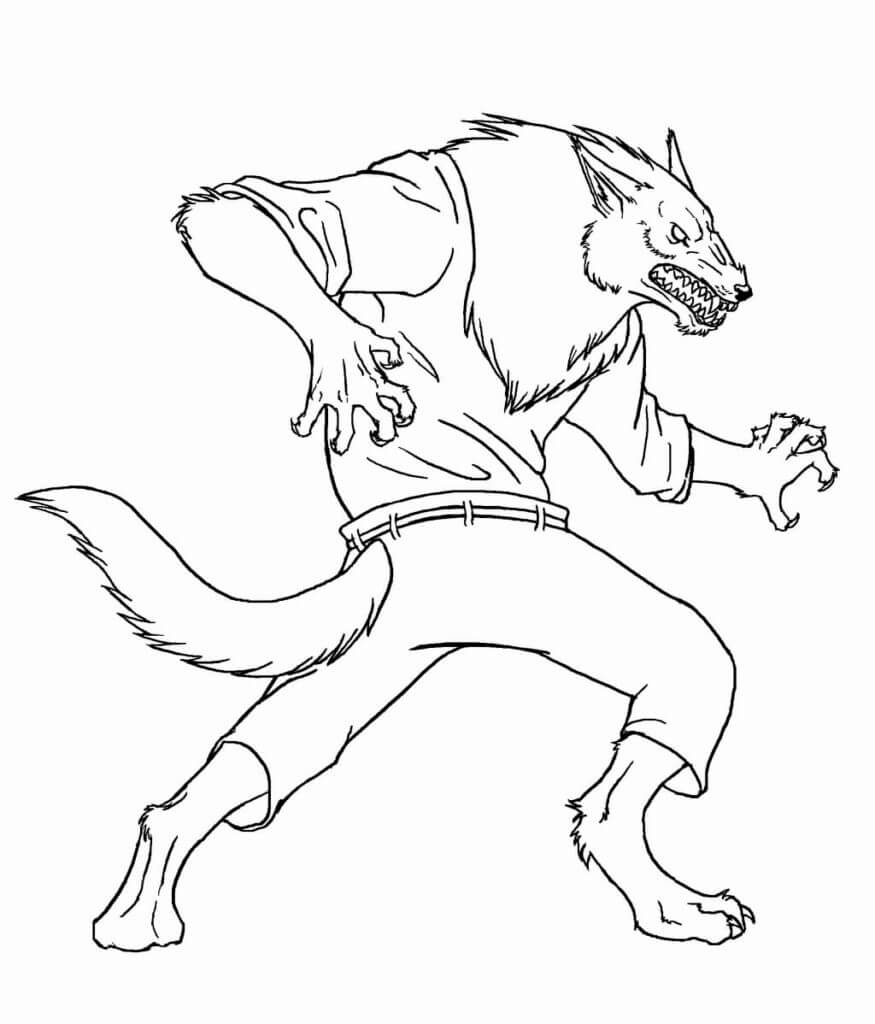 Desenho de Lobisomem para imprimir