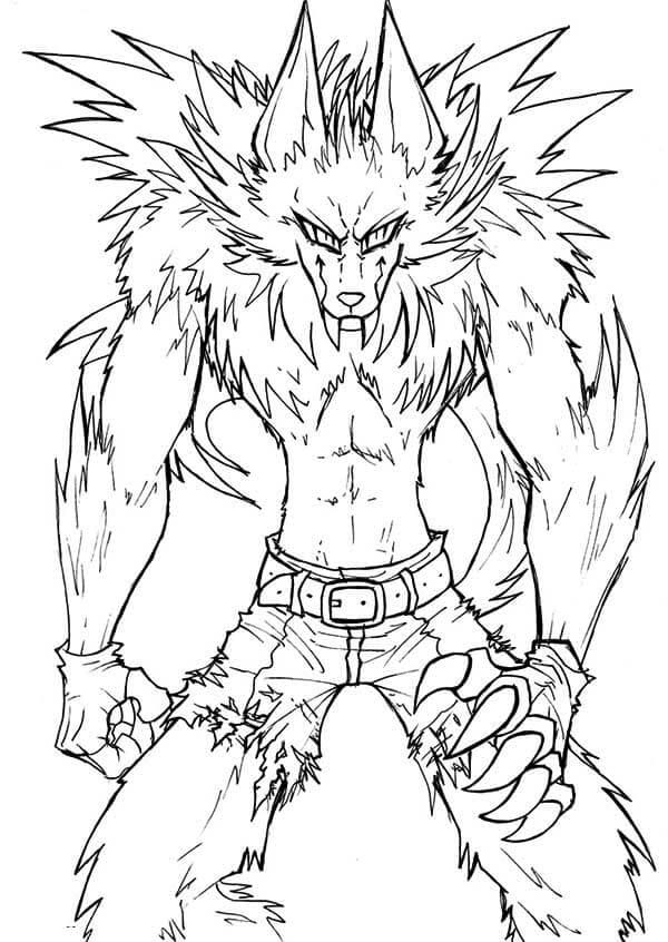Desenho de Lobisomem para imprimir