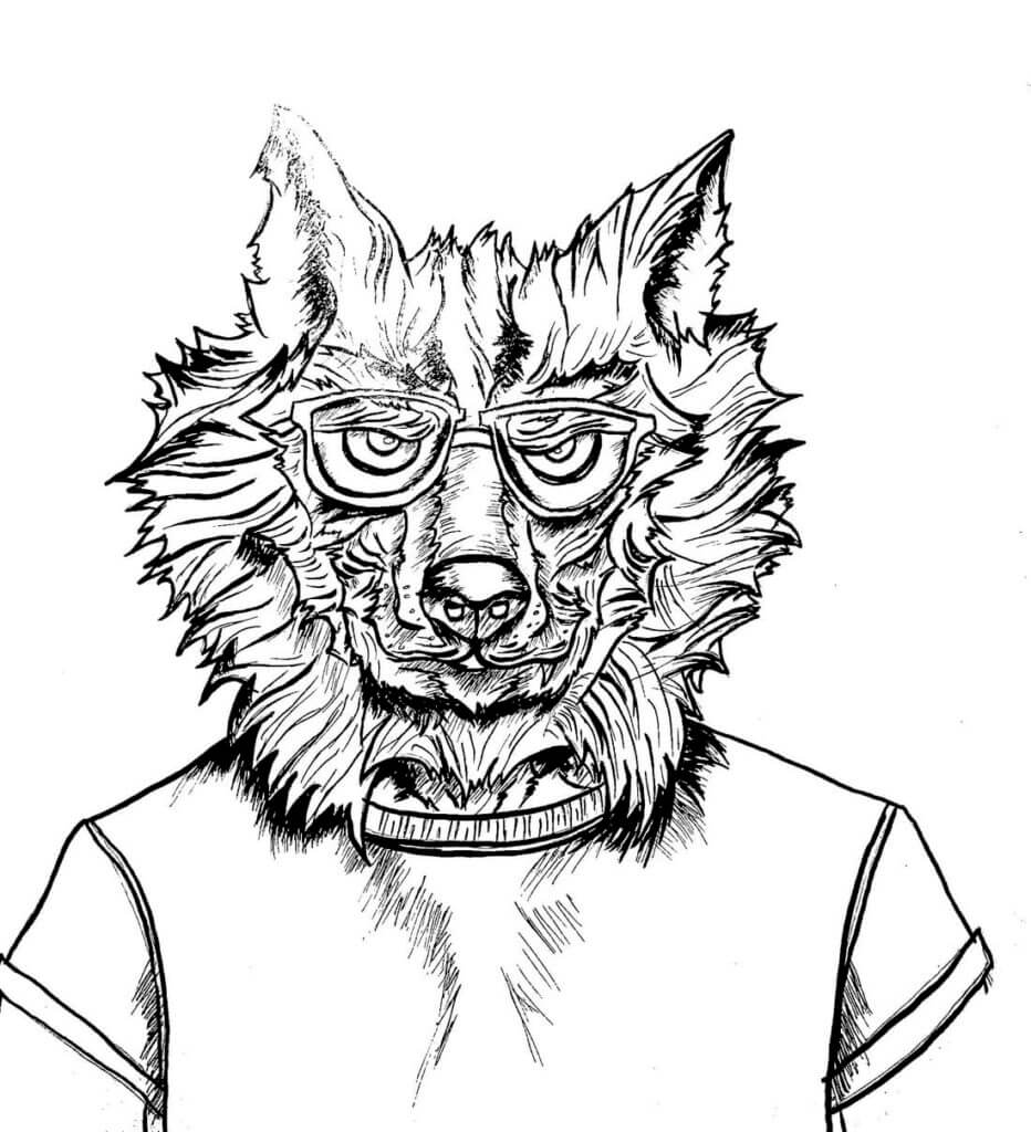 Desenho de Lobisomem para imprimir