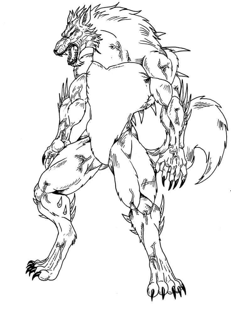 Desenho de Lobisomem para imprimir