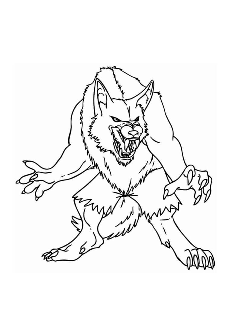 Desenho de Lobisomem para imprimir