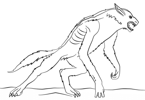 Desenho de Lobisomem para imprimir