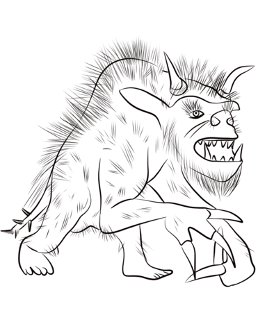 Desenho de Lobisomem para imprimir