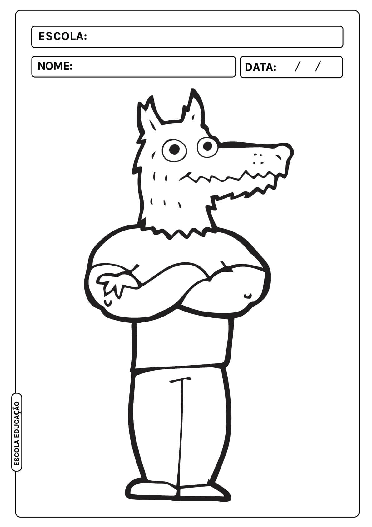 Desenho de Lobisomem para imprimir