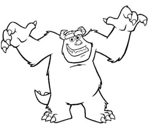 Desenho de Monstros S.A. para imprimir