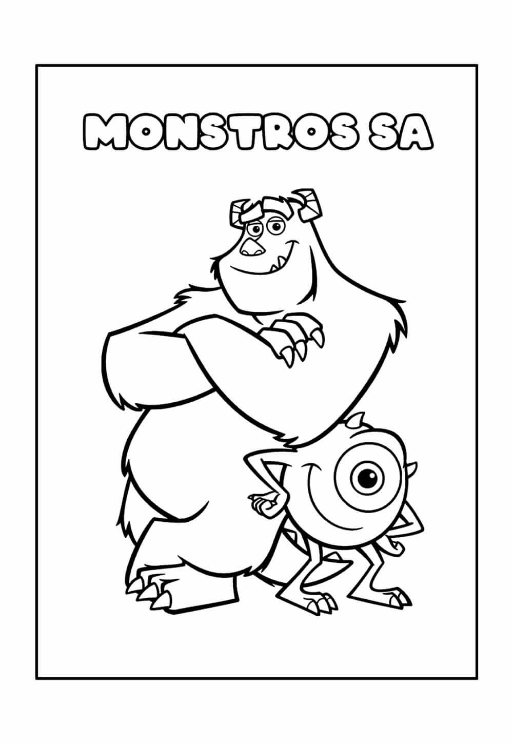 Desenho de Monstros S.A. para imprimir