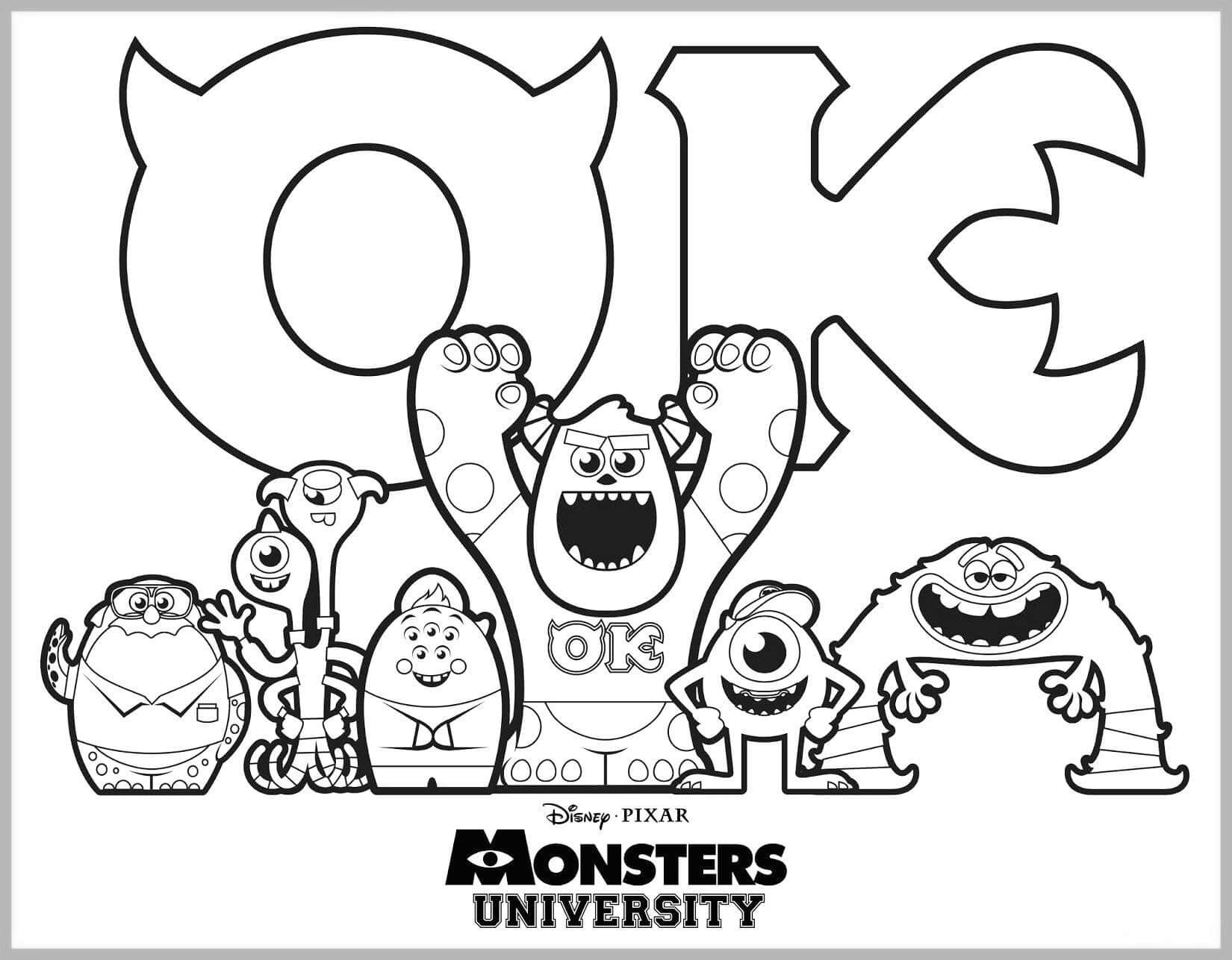 Desenho de Monstros S.A. para imprimir