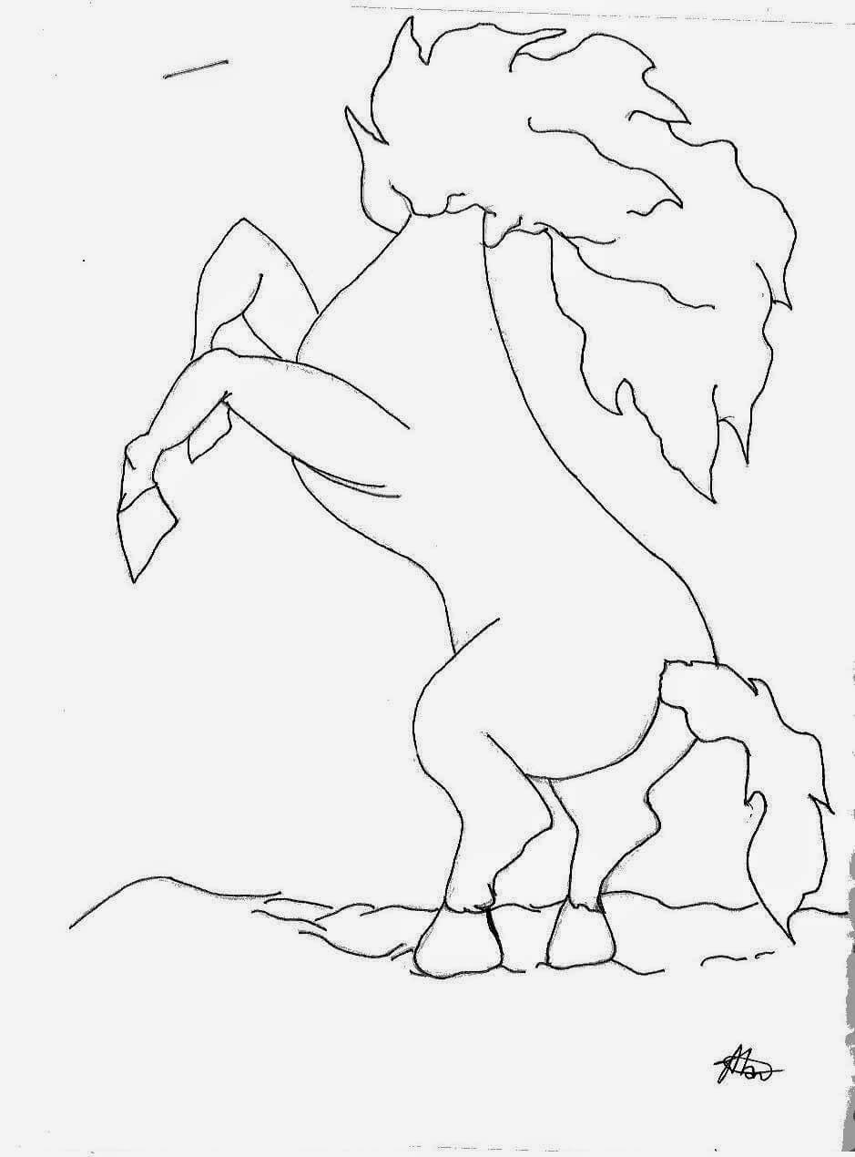 Desenho de Mula sem Cabeça para imprimir