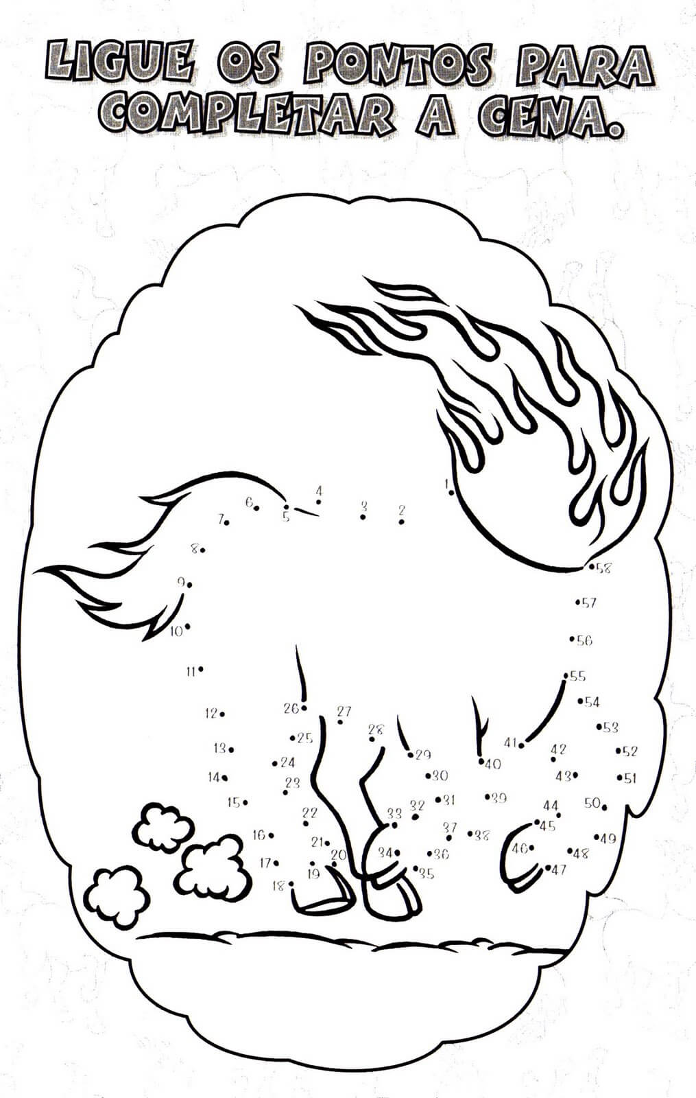 Desenho de Mula sem Cabeça para imprimir