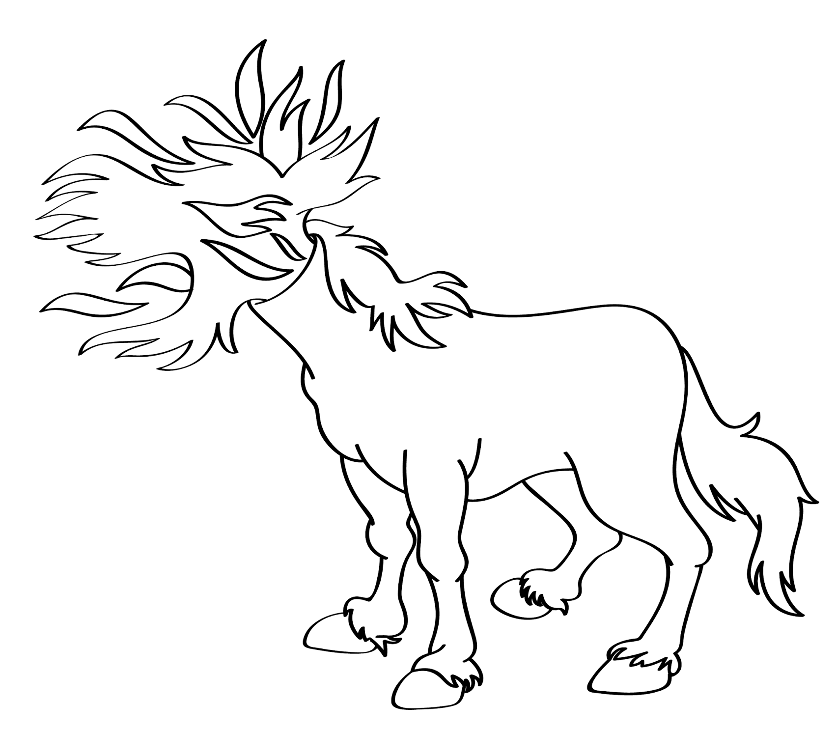 Desenho de Mula sem Cabeça para imprimir