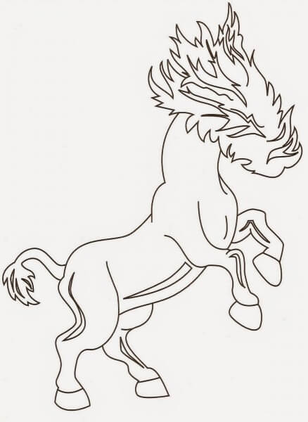 Desenho de Mula sem Cabeça para imprimir