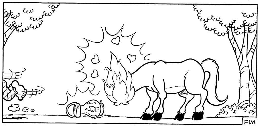 Desenho de Mula sem Cabeça para imprimir