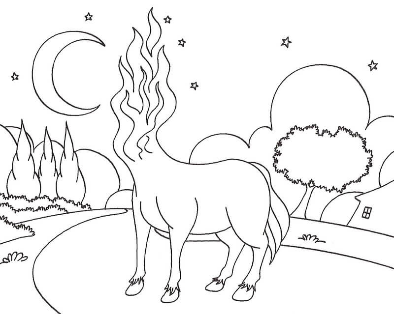 Desenho de Mula sem Cabeça para imprimir