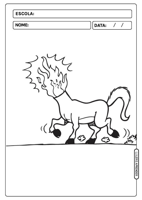 Desenho de Mula sem Cabeça para imprimir