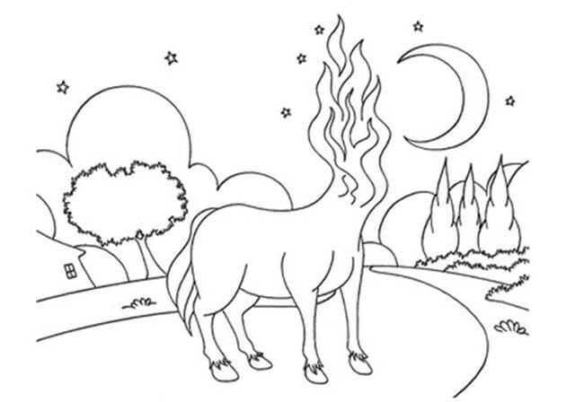 Desenho de Mula sem Cabeça para imprimir