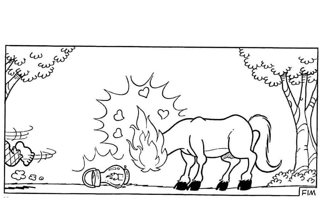 Desenho de Mula sem Cabeça para imprimir