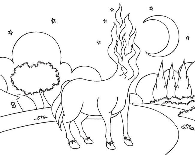 Desenho de Mula sem Cabeça para imprimir
