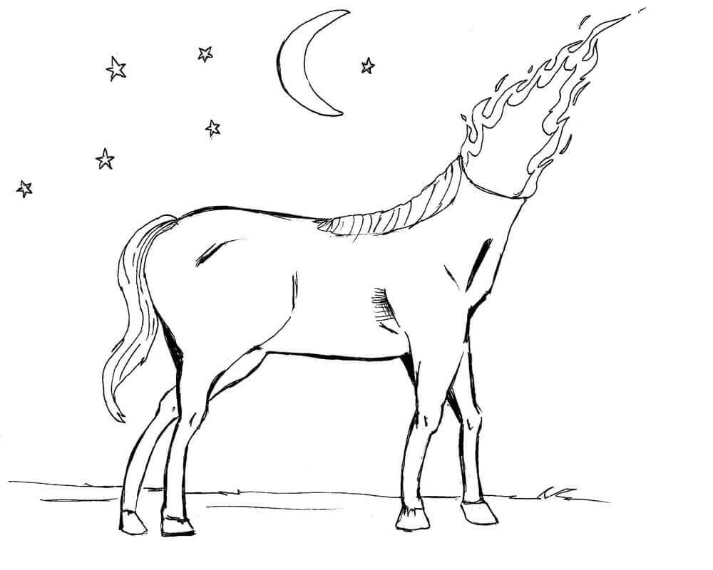 Desenho de Mula sem Cabeça para imprimir
