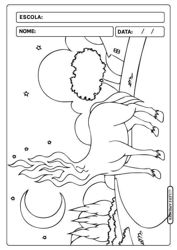 Desenho de Mula sem Cabeça para imprimir