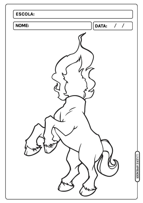 Desenho de Mula sem Cabeça para imprimir