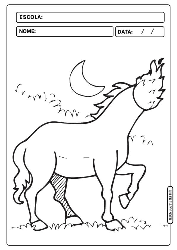 Desenho de Mula sem Cabeça para imprimir