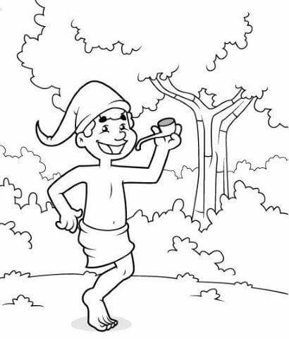 Desenho de Saci-Pererê para imprimir