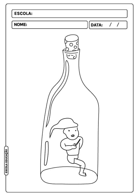 Desenho de Saci-Pererê para imprimir