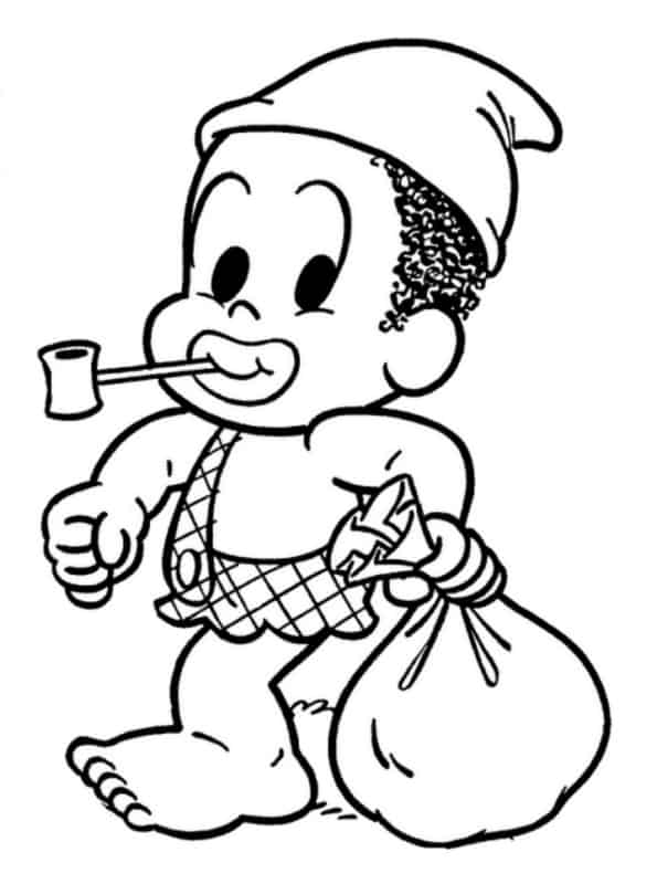 Desenho de Saci-Pererê para imprimir