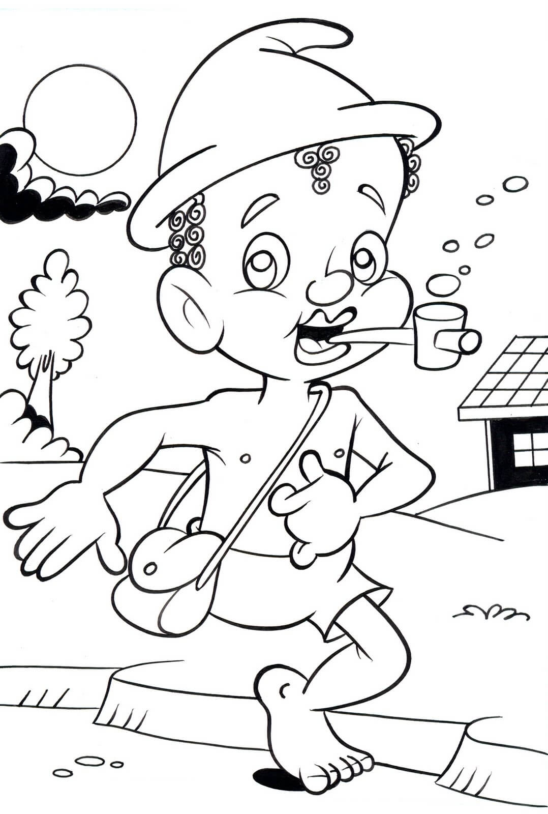 Desenho de Saci-Pererê para imprimir