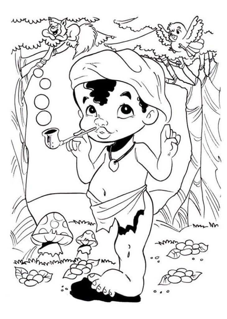 Desenho de Saci-Pererê para imprimir
