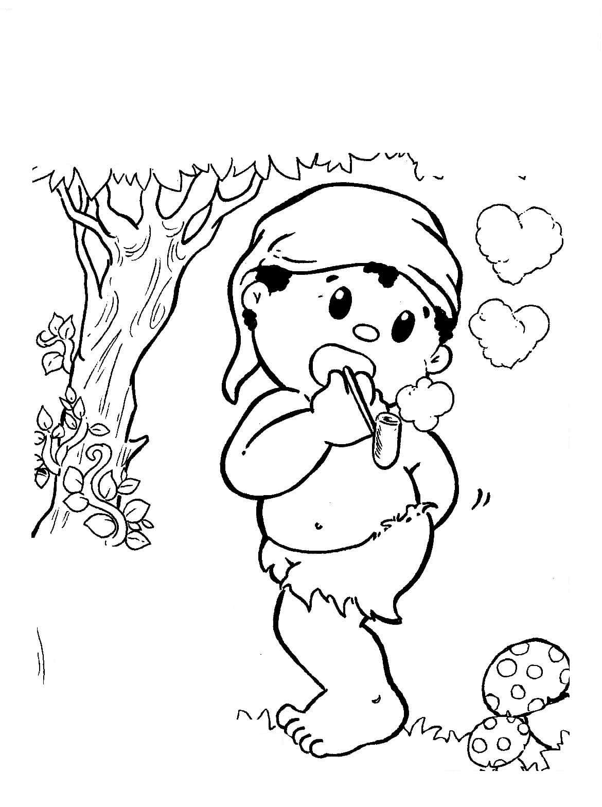 Desenho de Saci-Pererê para imprimir