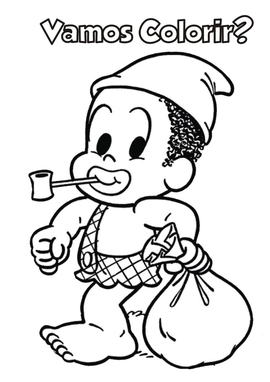 Desenho de Saci-Pererê para imprimir