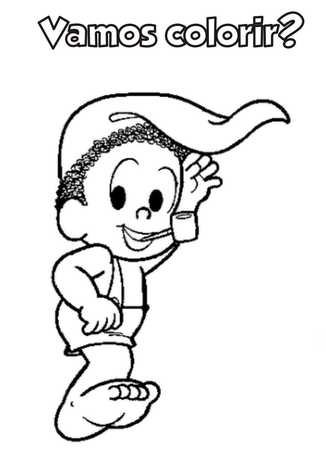 Desenho de Saci-Pererê para imprimir