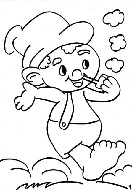 Desenho de Saci-Pererê para imprimir