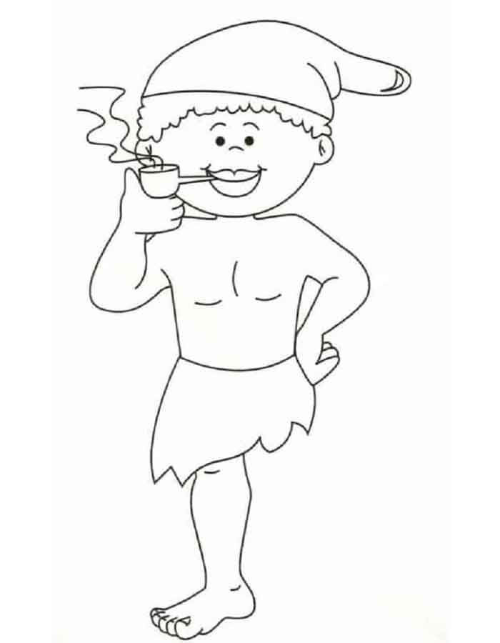 Desenho de Saci-Pererê para imprimir