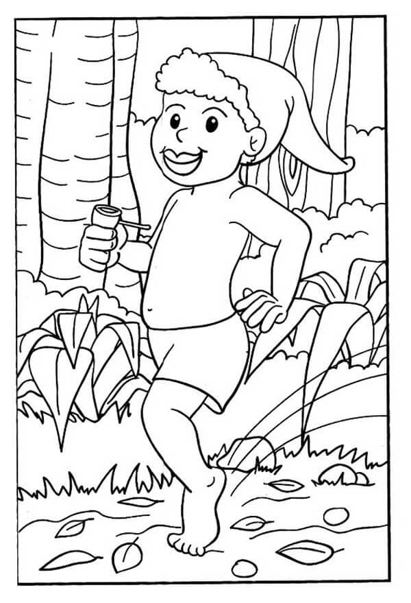 Desenho de Saci-Pererê para imprimir